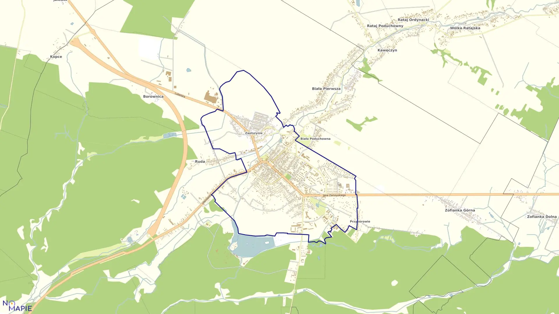 Mapa obrębu JANÓW LUBELSKI CZWARTY w gminie Janów Lubelski