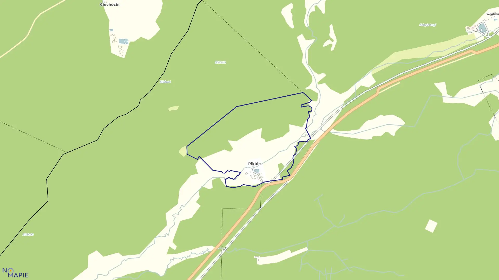 Mapa obrębu PIKULE w gminie Janów Lubelski