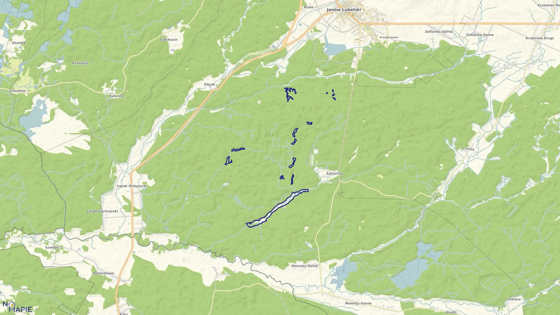 Mapa obrębu RUDA ENKLAWY w gminie Janów Lubelski