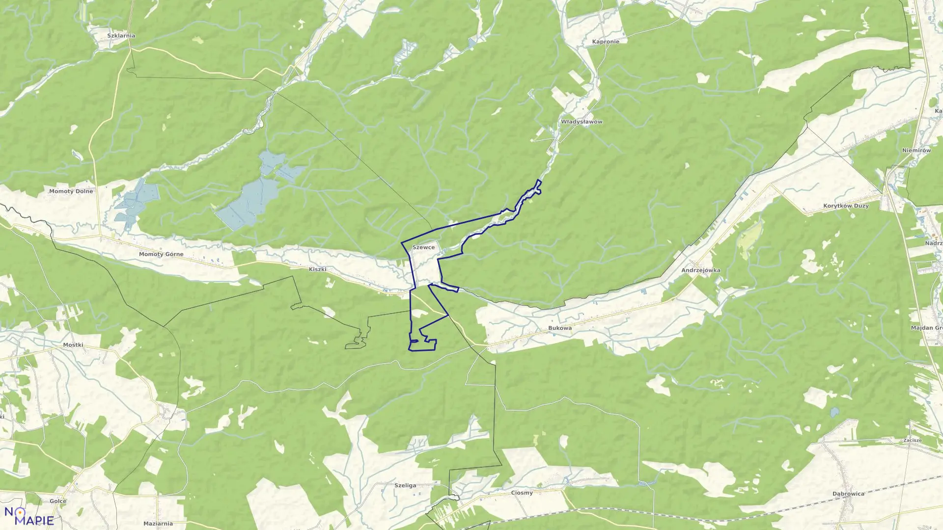 Mapa obrębu SZEWCE w gminie Janów Lubelski