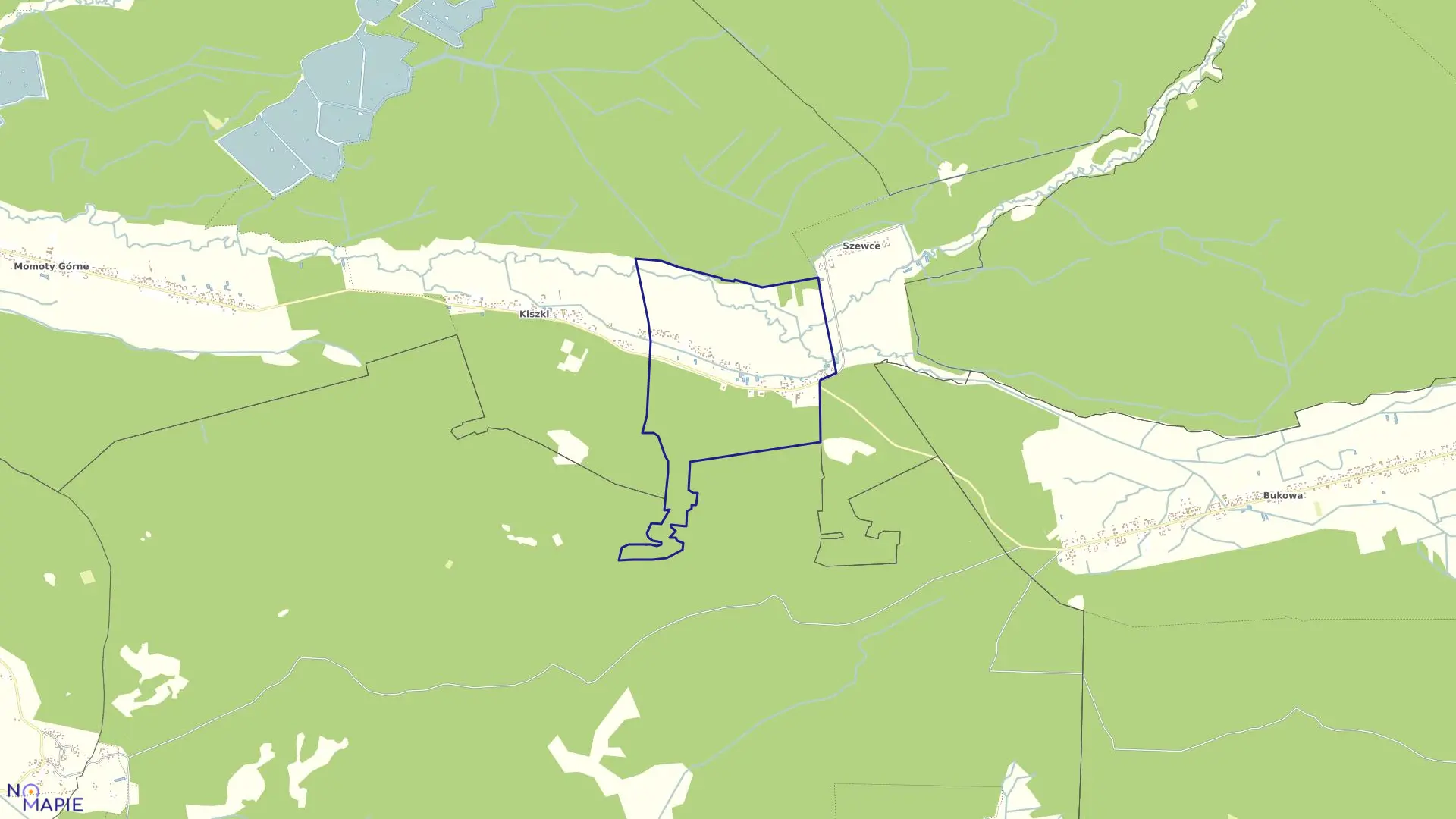 Mapa obrębu UJŚCIE w gminie Janów Lubelski